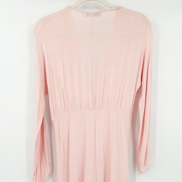 I.Magnin Barbiecore Vintage Modal Blend Lounge House Maxi Dress Size S Pink - Picture 6 of 8